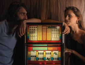 gambling machine with people